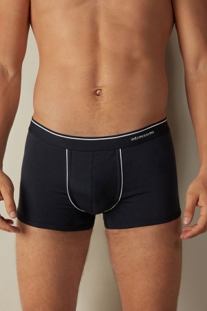 Intimissimi Supima® Bomulds Boxer Herre Blå Hvide | DK3458FM