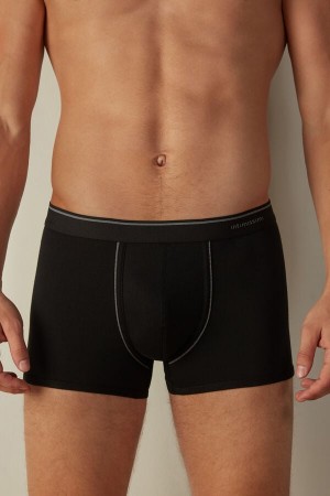 Intimissimi Supima® Bomulds Boxer Herre Sort Dyb Grå | DK3459DN