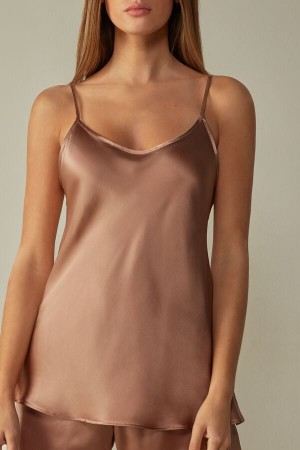 Intimissimi Top in Silk Satin Tank Top Dame Lyserød | DK4363AP