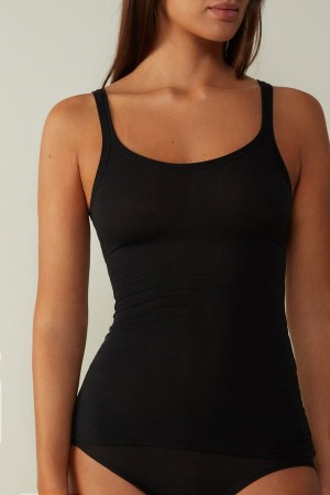 Intimissimi Ultralight Supima® Bomulds Tank Top Dame Sort | DK4359GL