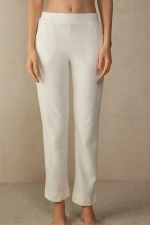 Intimissimi Warm Cuddles Full Length Pants Pyjamas Dame Hvide | DK3994HK