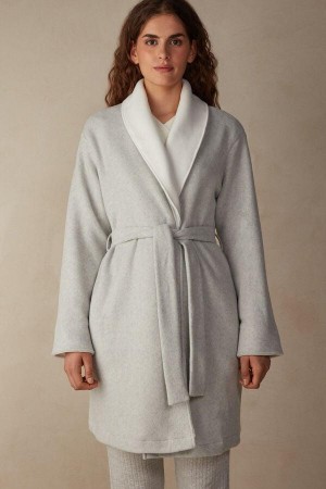 Intimissimi Warm Cuddles Robe Pyjamas Dame Grå Hvide | DK3856TV