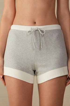 Intimissimi Warm Cuddles Shorts Pyjamas Dame Grå Hvide | DK4073CE