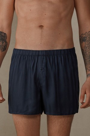 Intimissimi Woven Modal Boxer Herre Mørkeblå | DK3446NB