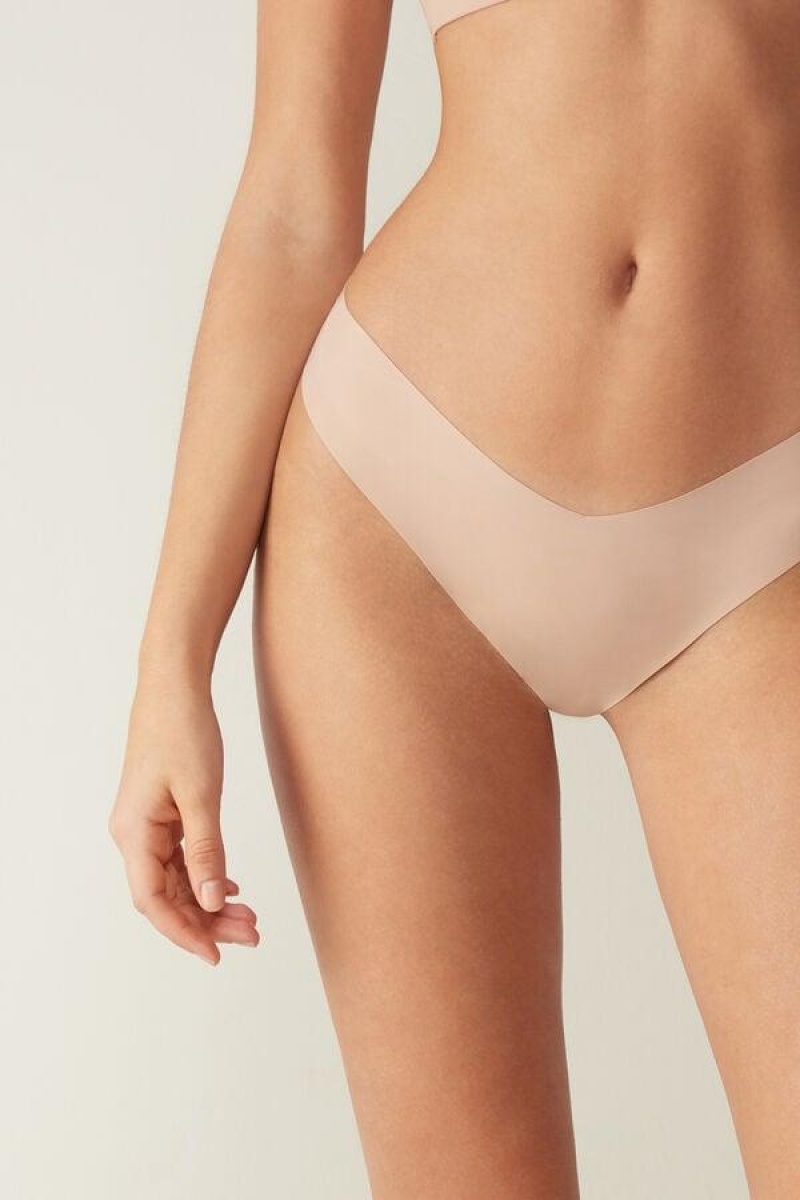 Intimissimi 80s-style Brazilian in Ultralight Microfiber Trusser Dame Beige | DK3513AP