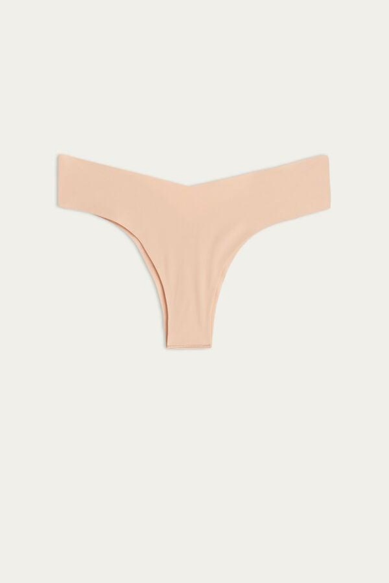 Intimissimi 80s-style Brazilian in Ultralight Microfiber Trusser Dame Beige | DK3513AP