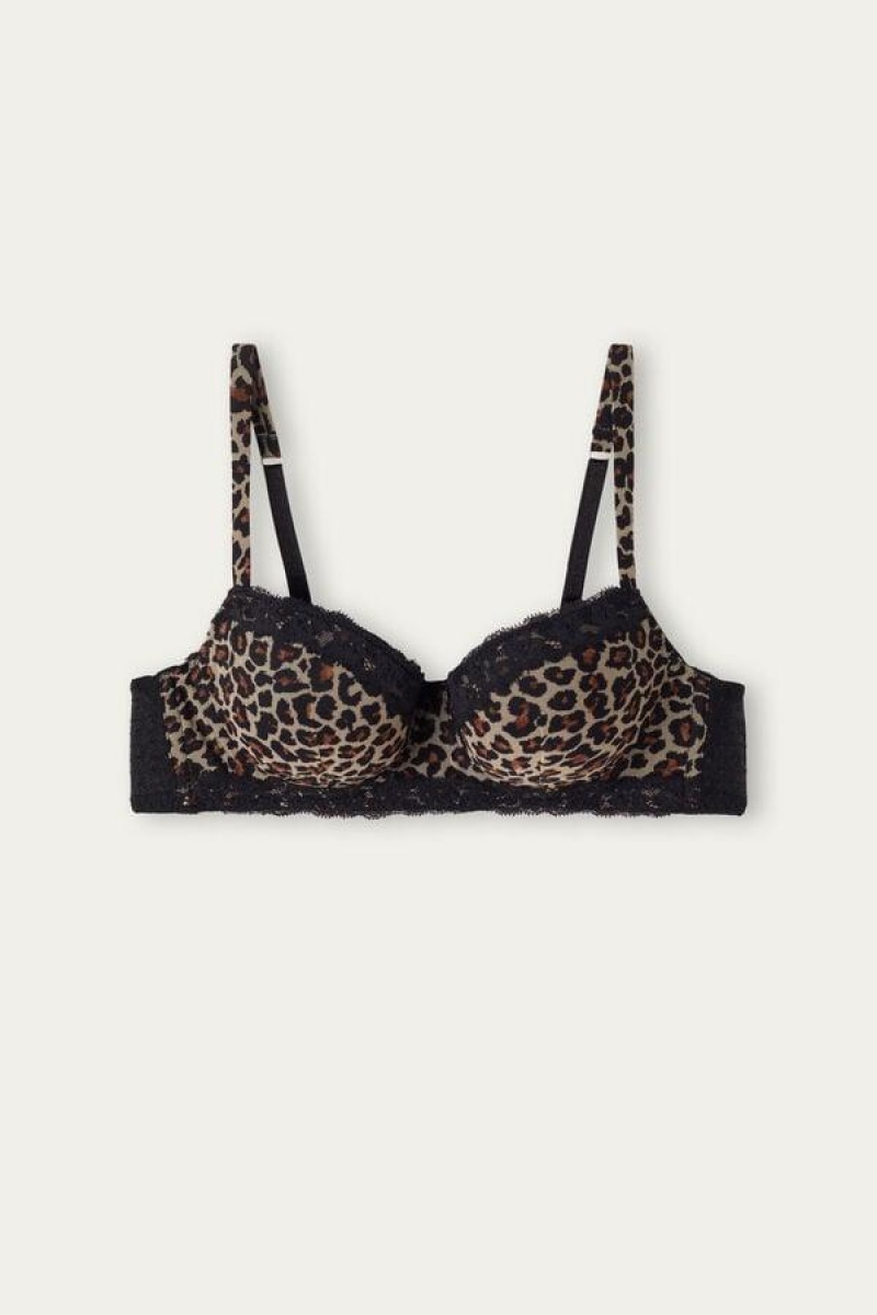 Intimissimi Animal Vibes Sofia Balconette BH Dame Sort | DK4465DN