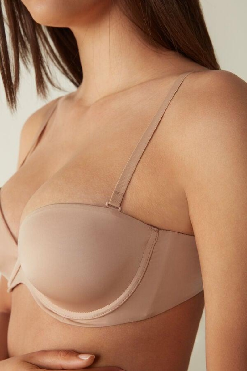 Intimissimi Anna Bandeau in Ultralight Microfiber BH Dame Beige | DK4956HK