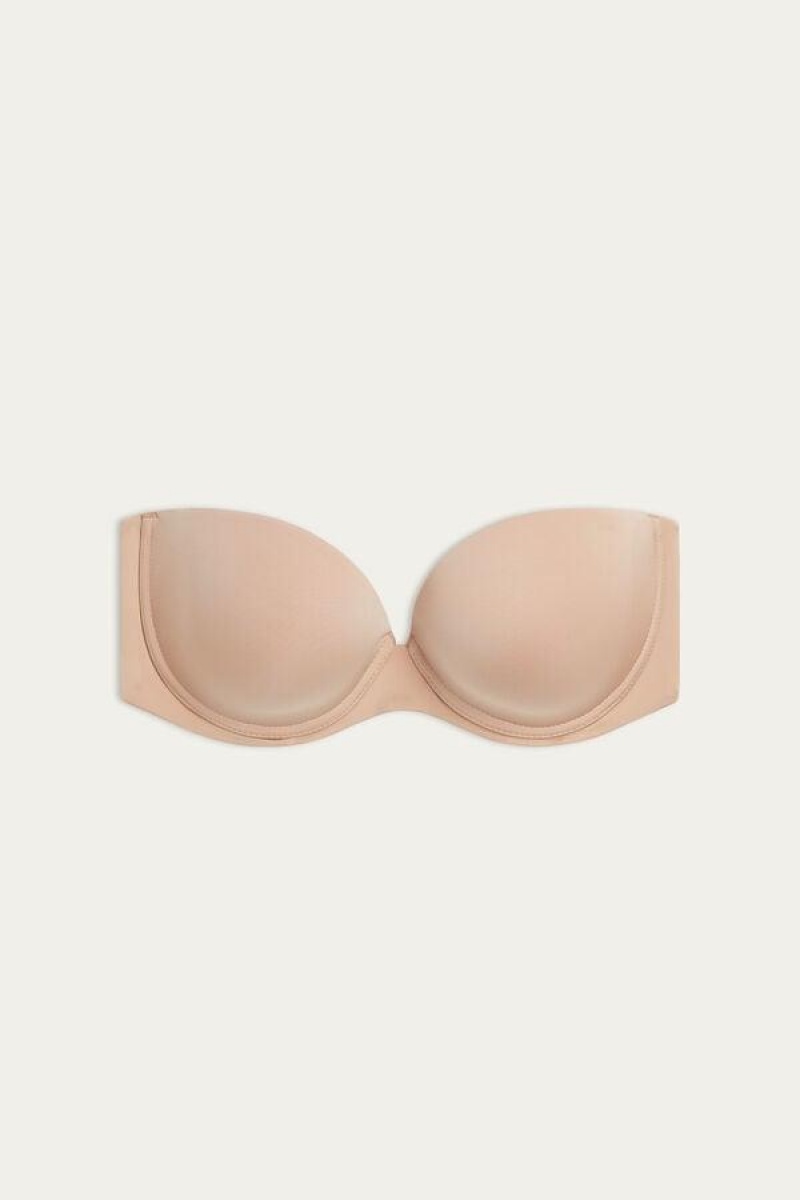 Intimissimi Anna Bandeau in Ultralight Microfiber BH Dame Beige | DK4956HK