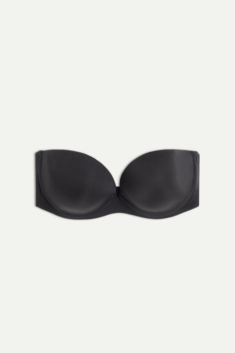 Intimissimi Anna Bandeau in Ultralight Microfiber BH Dame Sort | DK4843RW