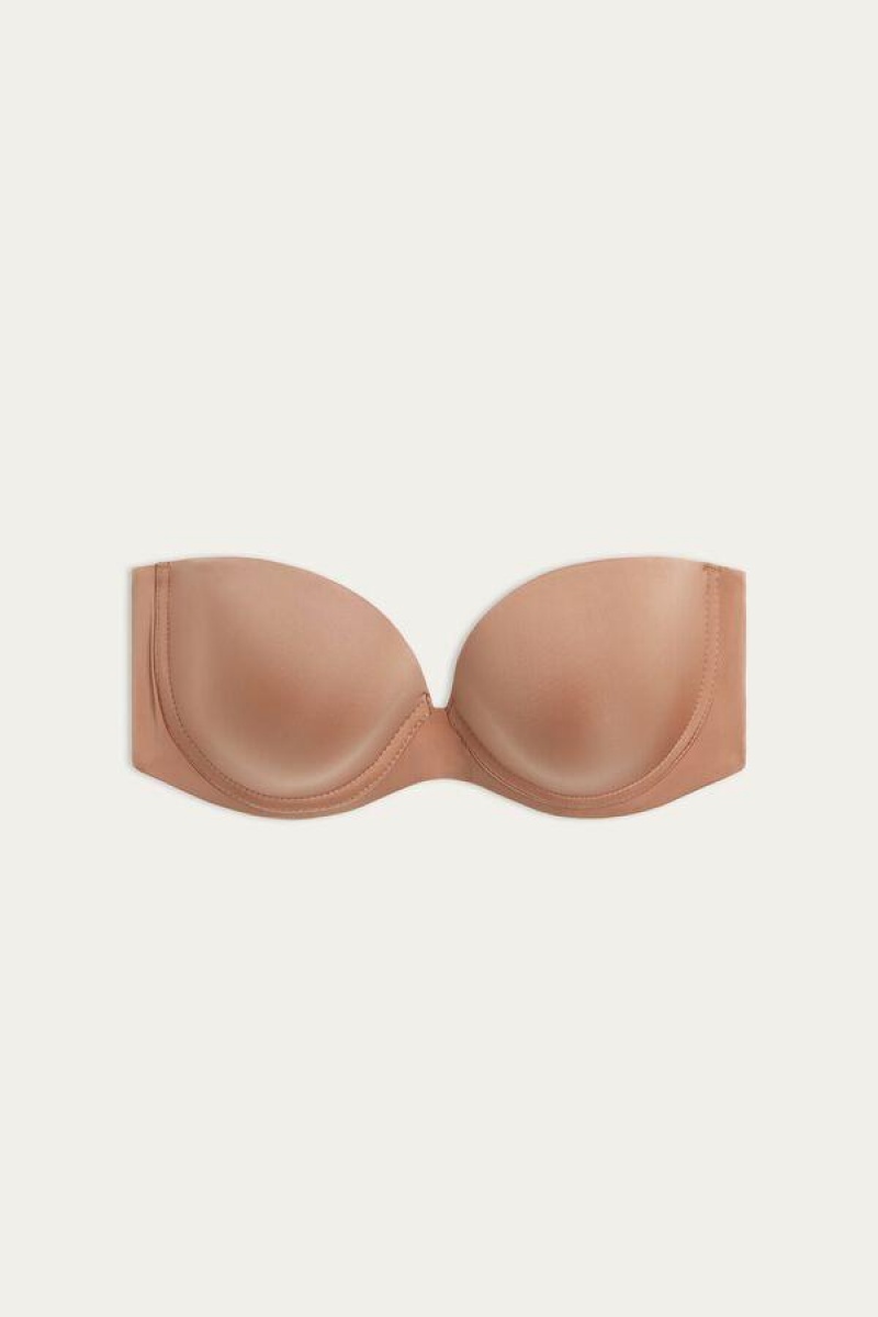 Intimissimi Anna Bandeau in Ultralight Microfiber BH Dame Beige | DK4958FM