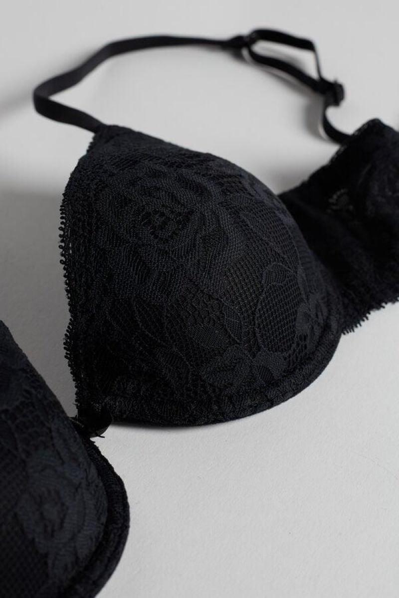 Intimissimi Bellissima Blonder Push-Up BH Dame Sort | DK4728PQ