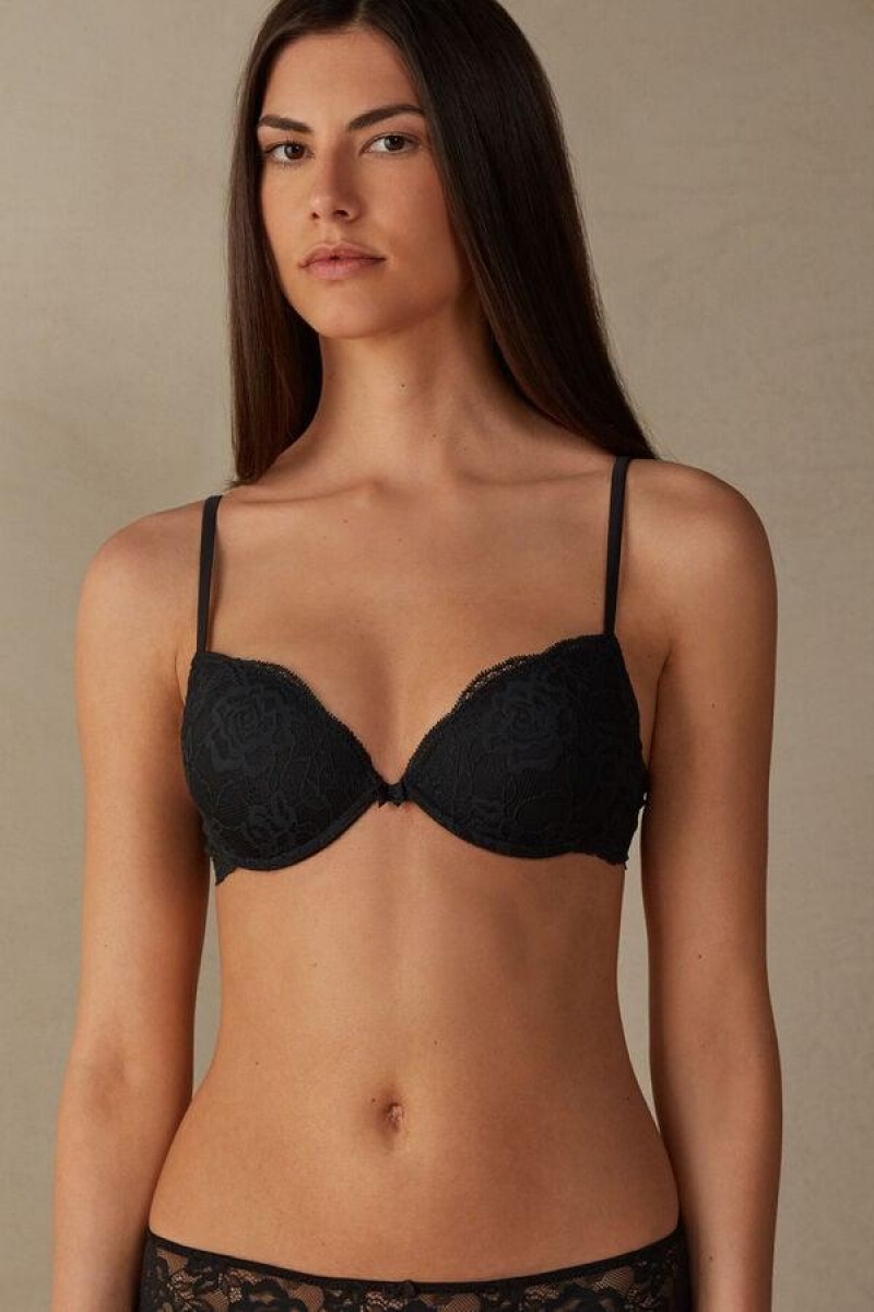 Intimissimi Bellissima Blonder Push-Up BH Dame Sort | DK4728PQ