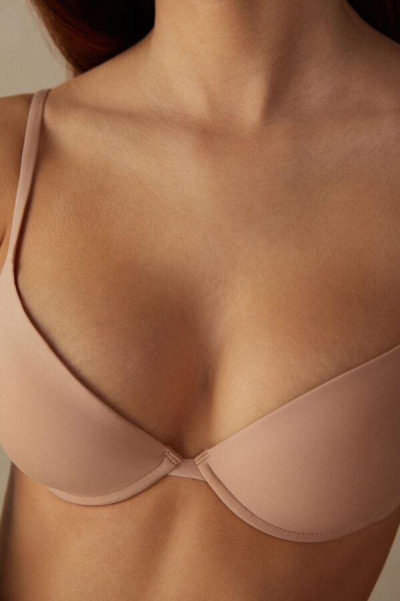 Intimissimi Bellissima Push-up in Microfiber BH Dame Beige | DK4709AP