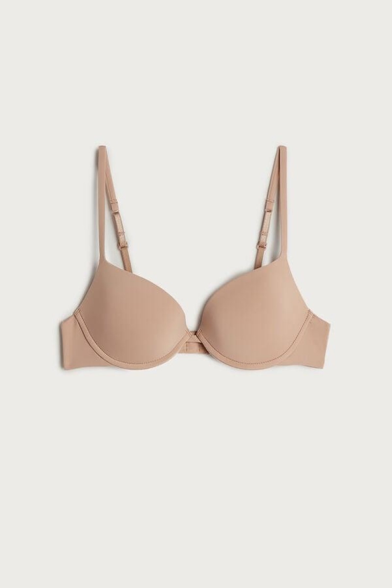 Intimissimi Bellissima Push-up in Microfiber BH Dame Beige | DK4709AP