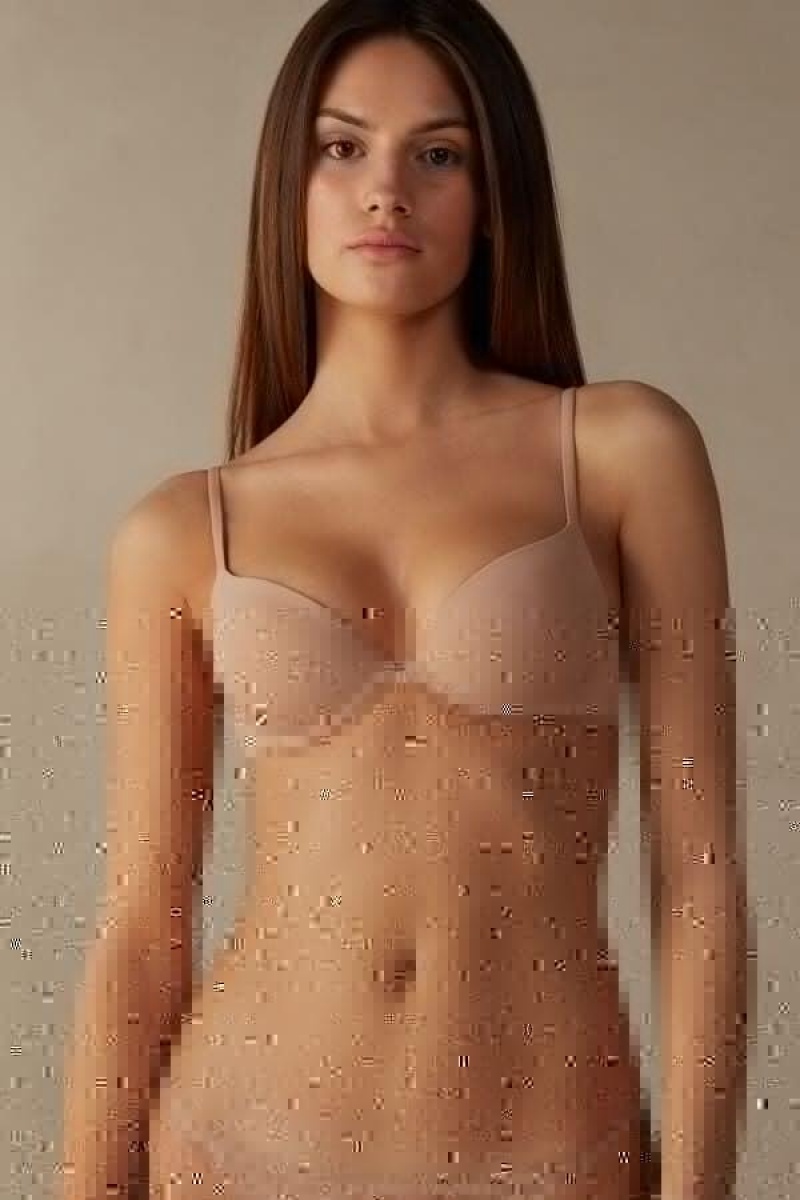 Intimissimi Bellissima Push-up in Microfiber BH Dame Beige | DK4709AP