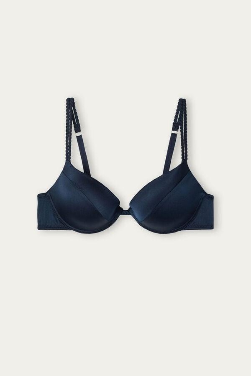 Intimissimi Bellissima Silk Push-Up BH Dame Blå | DK4746NB