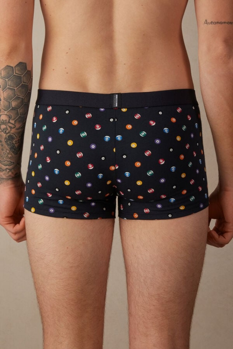 Intimissimi Billiard in Stretch Supima® Bomulds Boxer Herre Blå | DK3415TV