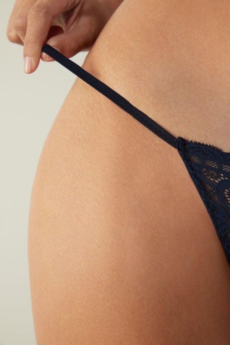 Intimissimi Blonder String Thong Trusser Dame Blå | DK3768HK