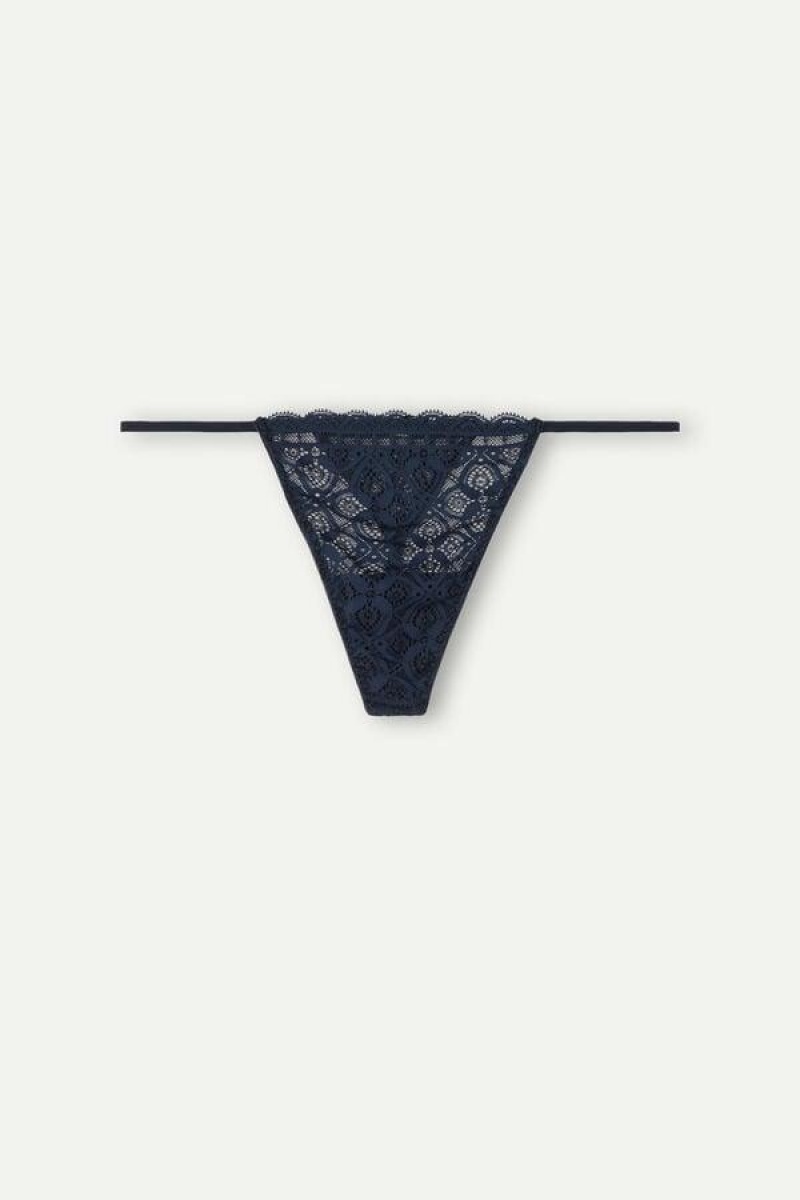 Intimissimi Blonder String Thong Trusser Dame Blå | DK3768HK