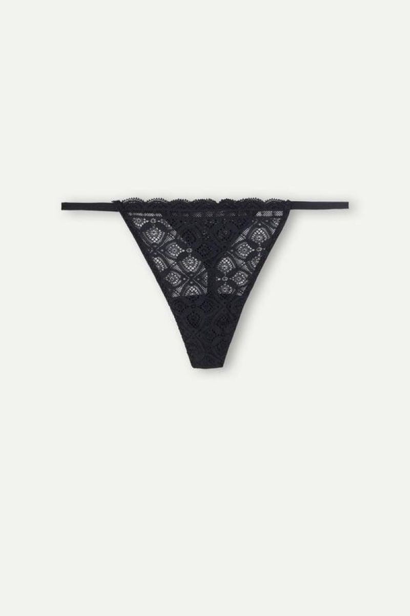 Intimissimi Blonder String Thong Trusser Dame Sort | DK3766JJ