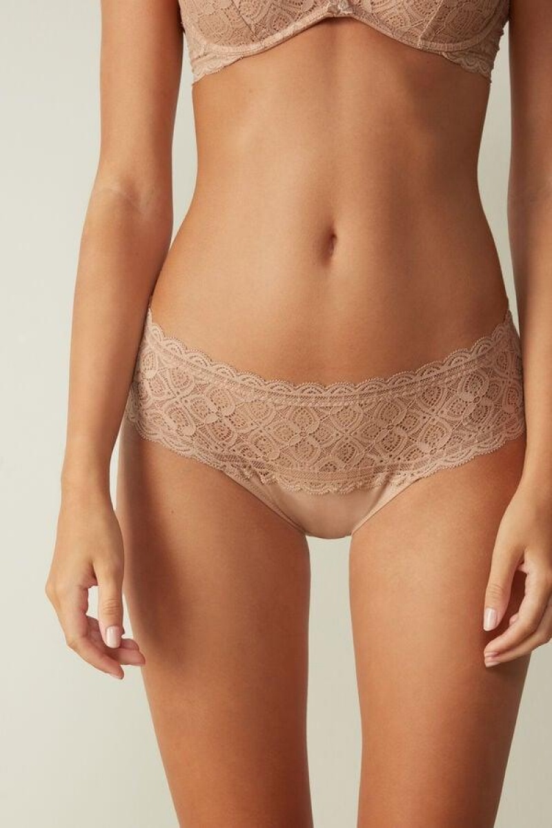 Intimissimi Blonder and Bomulds High Rise Trusser Dame Beige | DK3643PQ