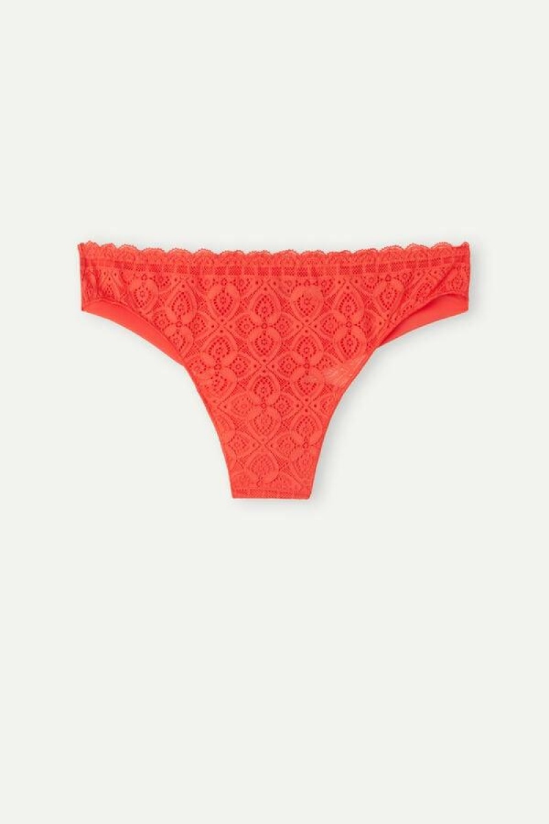 Intimissimi Blonder and Microfiber Brazilian Trusser Dame Dyb Rød | DK3569UT