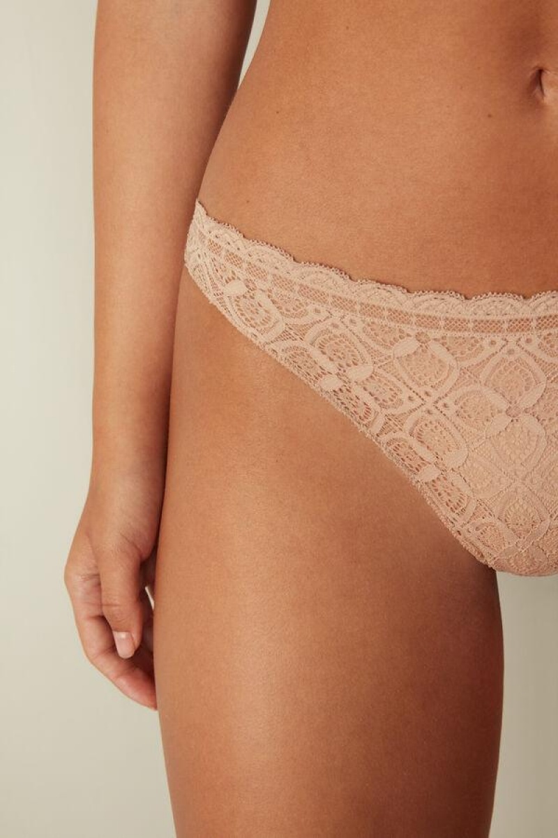 Intimissimi Blonder and Microfiber Brazilian Trusser Dame Beige | DK3534GL