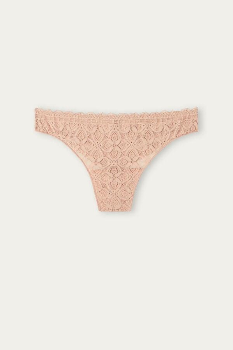 Intimissimi Blonder and Microfiber Brazilian Trusser Dame Beige | DK3534GL