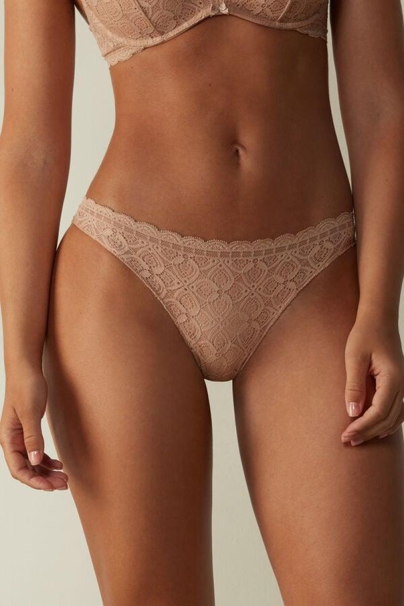 Intimissimi Blonder and Microfiber Brazilian Trusser Dame Beige | DK3534GL