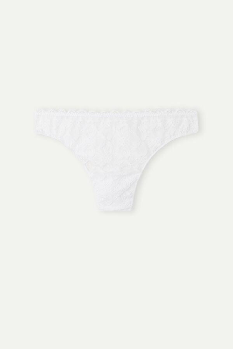 Intimissimi Blonder and Microfiber Brazilian Trusser Dame Hvide | DK3531AP