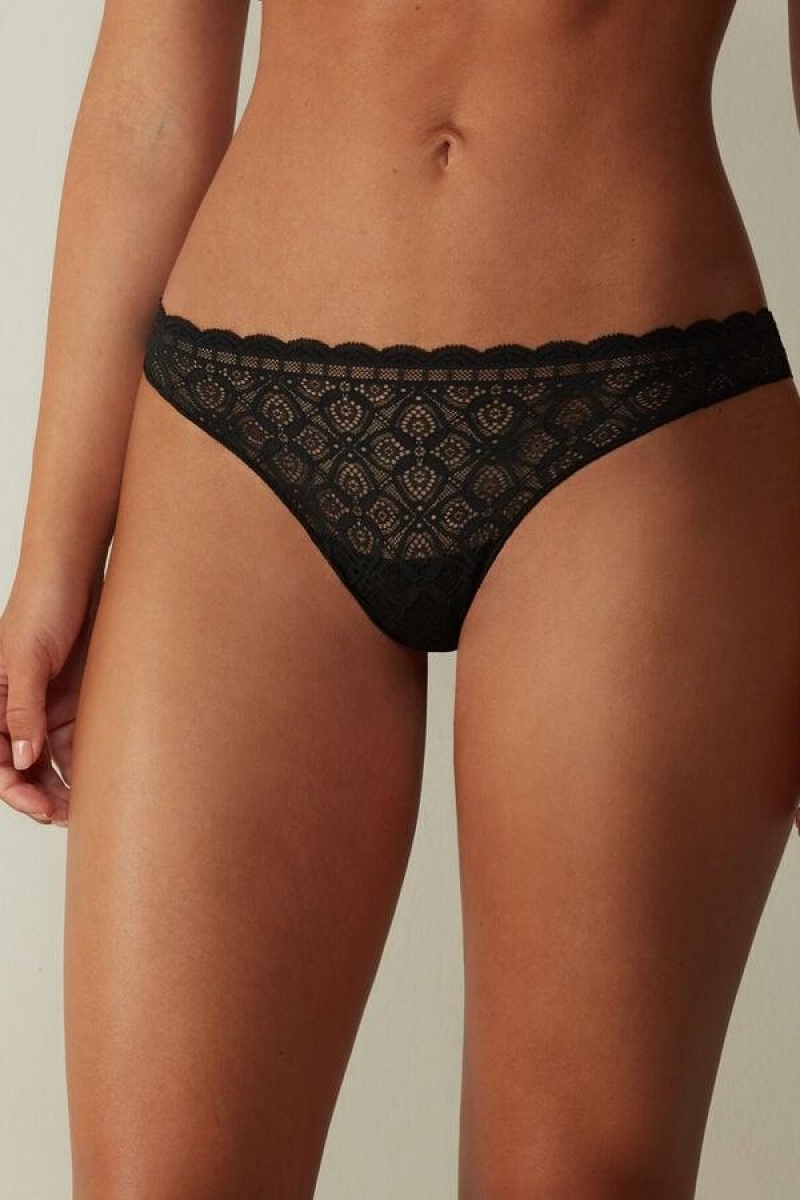 Intimissimi Blonder and Microfiber Brazilian Trusser Dame Sort | DK3529DN