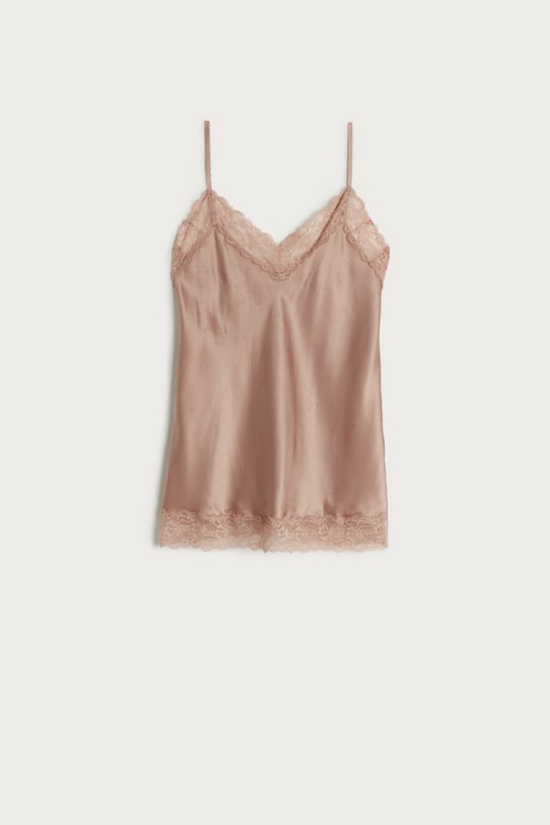 Intimissimi Blonder and Silk Tank Top Dame Lyserød | DK4364PQ