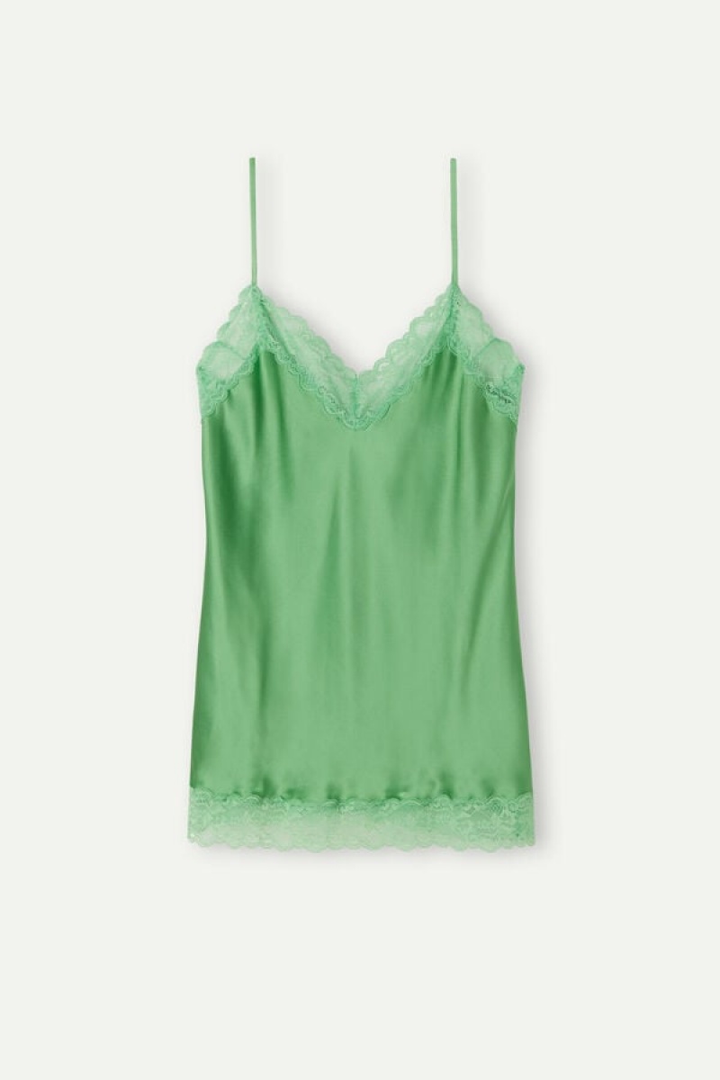 Intimissimi Blonder and Silk Tank Top Dame Mintgrønne | DK4315FM