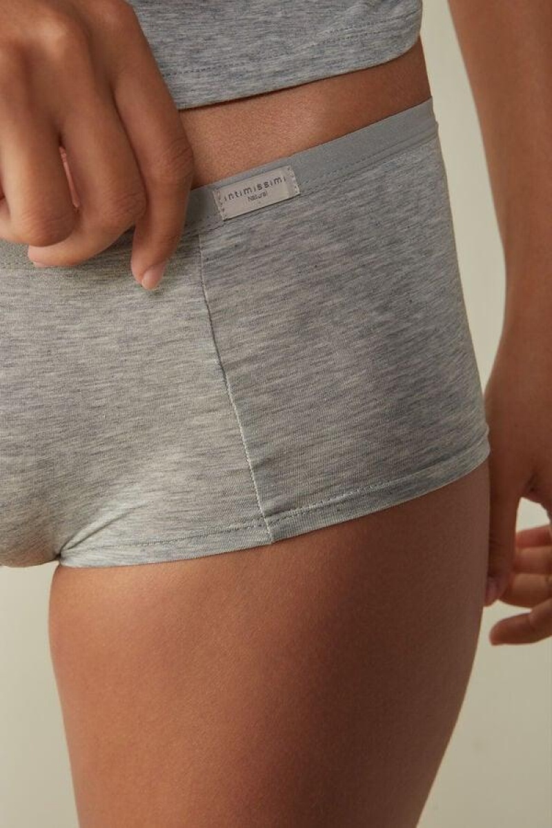 Intimissimi Bomulds Boyshorts Trusser Dame Lysegrå | DK3717GL