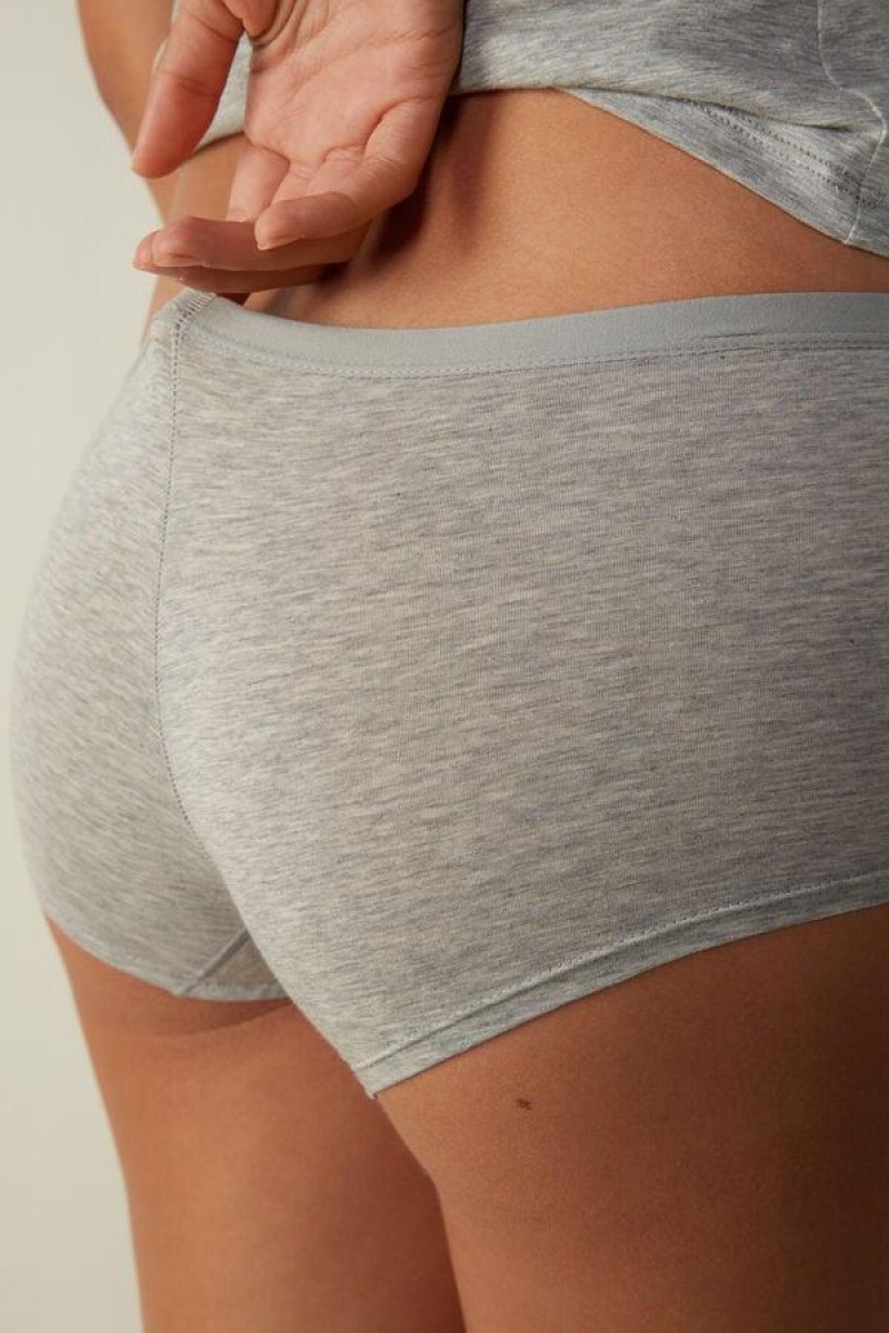 Intimissimi Bomulds Boyshorts Trusser Dame Lysegrå | DK3717GL