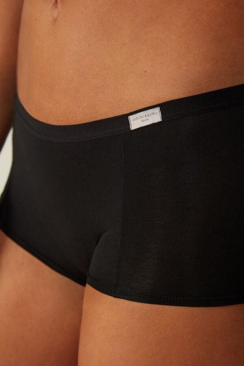 Intimissimi Bomulds Boyshorts Trusser Dame Sort | DK3716HK