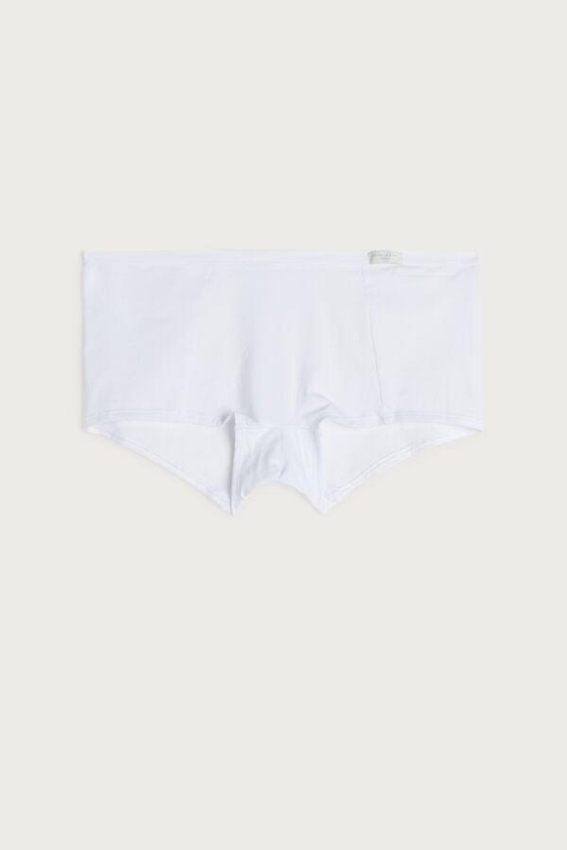 Intimissimi Bomulds Boyshorts Trusser Dame Hvide | DK3715HK