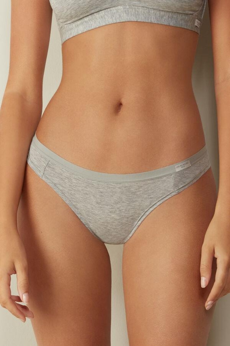 Intimissimi Bomulds Brazilian Trusser Dame Lysegrå | DK3488OR