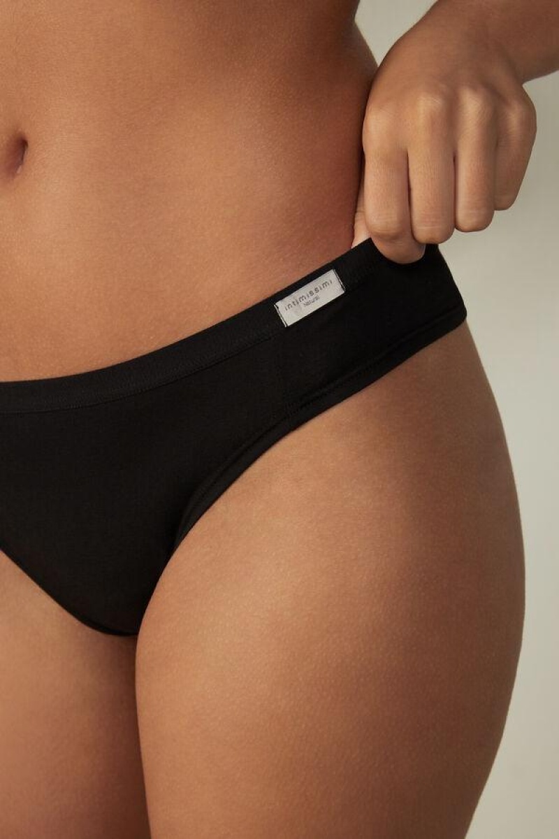 Intimissimi Bomulds Brazilian Trusser Dame Sort | DK3487PQ