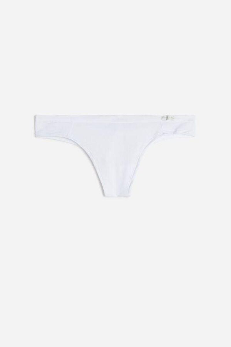 Intimissimi Bomulds Brazilian Trusser Dame Hvide | DK3486AP