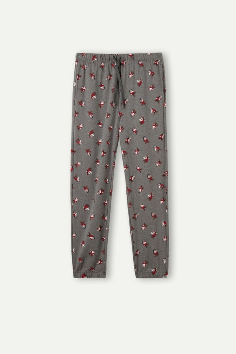 Intimissimi Bomulds Interlock Grumpy Full Length Pants Pyjamas Herre Dyb Grå | DK3181NB