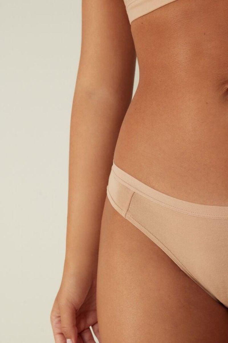 Intimissimi Bomulds Trusser Dame Beige | DK3629NB