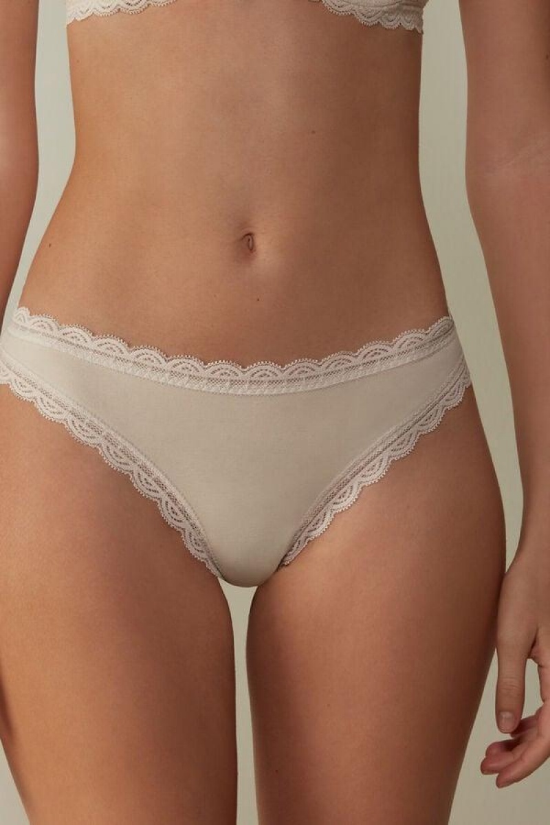 Intimissimi Bomulds and Blonder Brazilian Trusser Dame Lyserød | DK3539PQ