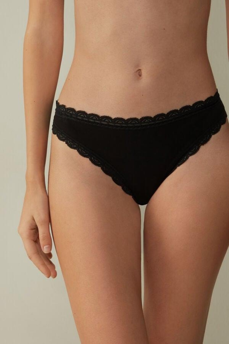 Intimissimi Bomulds and Blonder Brazilian Trusser Dame Sort | DK3537SO