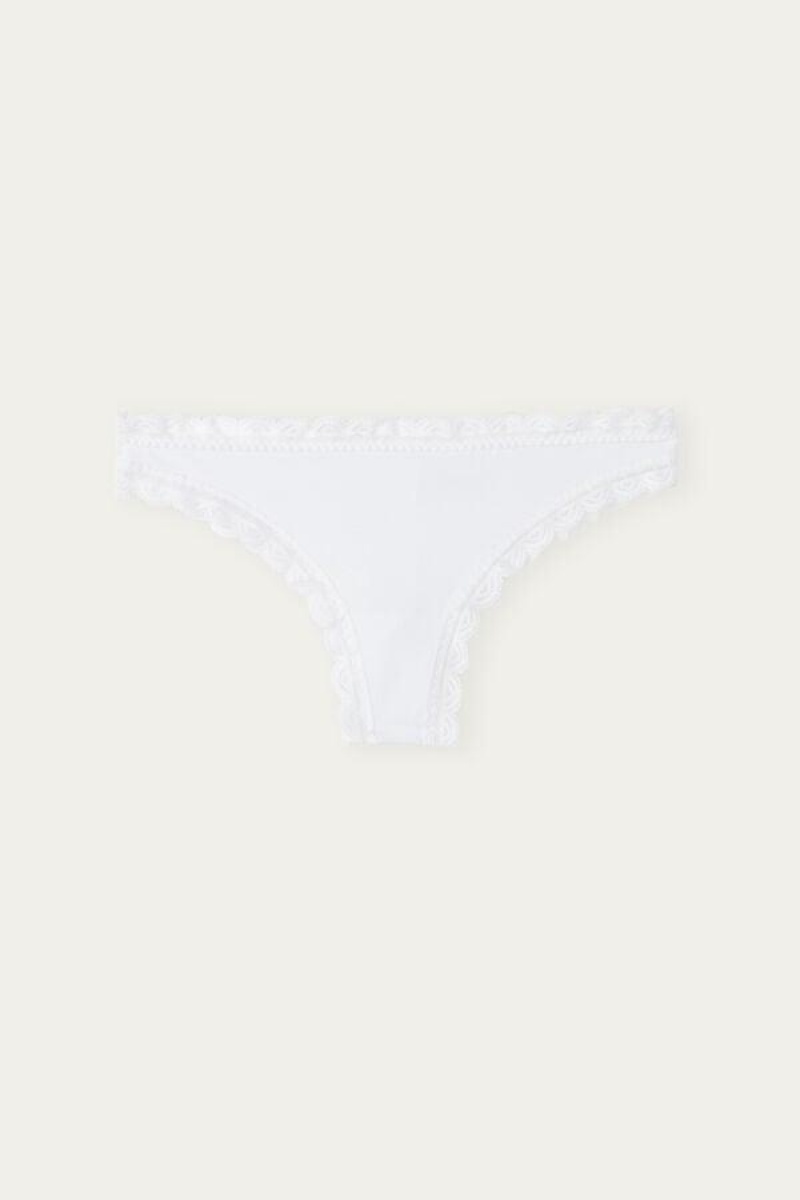 Intimissimi Bomulds and Blonder Brazilian Trusser Dame Hvide | DK3536DN