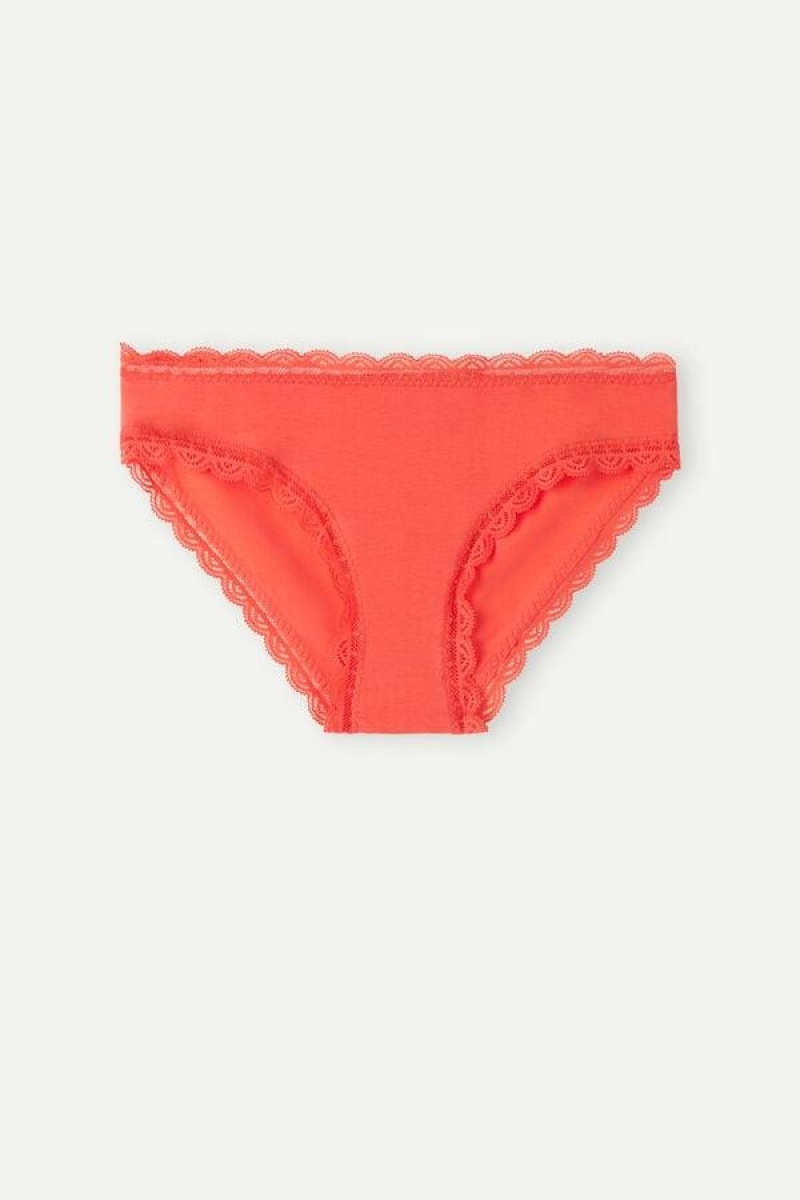 Intimissimi Bomulds and Blonder Trusser Dame Dyb Rød | DK3673UT