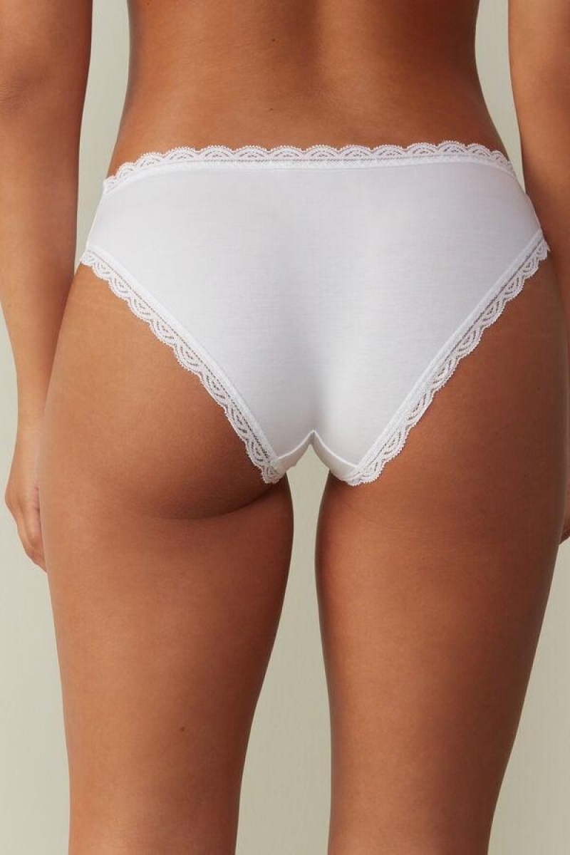 Intimissimi Bomulds and Blonder Trusser Dame Hvide | DK3644OR