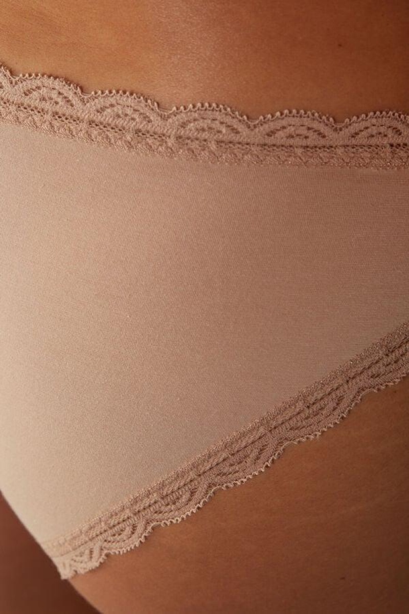 Intimissimi Bomulds and Blonder Trusser Dame Beige | DK3623TV