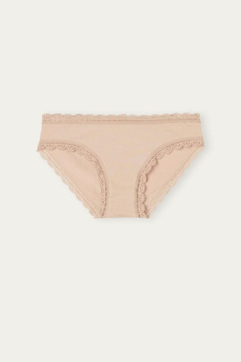 Intimissimi Bomulds and Blonder Trusser Dame Beige | DK3623TV